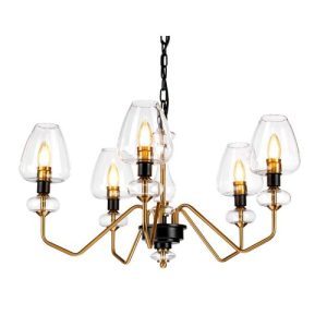 ELSTEAD ARMAND 5 LIGHT CHANDELIER - AGED BRASS