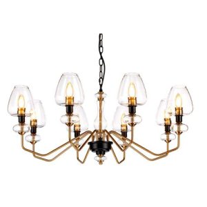ELSTEAD ARMAND 8 LIGHT CHANDELIER - AGED BRASS