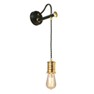 ELSTEAD DOUILLE 1 LIGHT WALL LIGHT - BLACK/POLISHED BRASS
