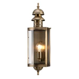 ELSTEAD DOWNING STREET WALL LANTERN - BRASS