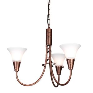 ELSTEAD EMILY 3 LIGHT CHANDELIER - COPPER