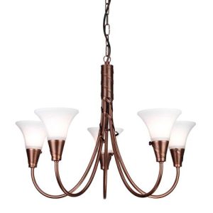 ELSTEAD EMILY 5 LIGHT CHANDELIER - COPPER