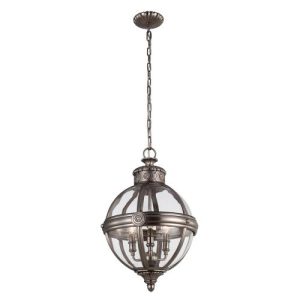 ELSTEAD ADAMS 3 LIGHT PENDANT CHANDELIER - ANTIQUE NICKEL