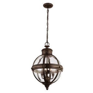 ELSTEAD ADAMS 3 LIGHT PENDANT CHANDELIER - BRITISH BRONZE