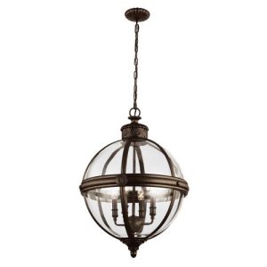 ELSTEAD ADAMS 4 LIGHT PENDANT CHANDELIER - BRITISH BRONZE