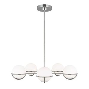 ELSTEAD APOLLO 5 LIGHT CHANDELIER - POLISHED NICKEL