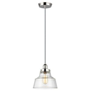 ELSTEAD BASKIN 1 LIGHT PENDANT - POLISHED NICKEL