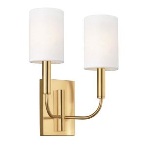 ELSTEAD BRIANNA 2 LIGHT WALL LIGHT - BURNISHED BRASS