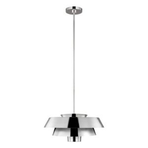 ELSTEAD BRISBIN 1 LIGHT PENDANT - POLISHED NICKEL
