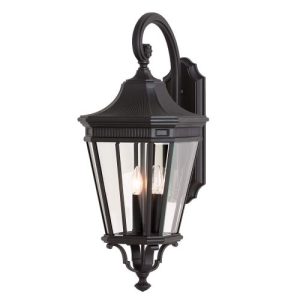 ELSTEAD COTSWOLD LANE 3 LIGHT LARGE WALL LANTERN - BLACK