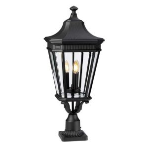 ELSTEAD COTSWOLD LANE 3 LIGHT LARGE PEDESTAL - BLACK