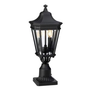 ELSTEAD COTSWOLD LANE 2 LIGHT MEDIUM PEDESTAL - BLACK