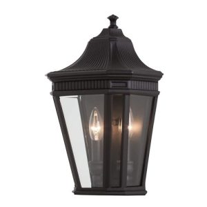 ELSTEAD COTSWOLD LANE 2 LIGHT HALF WALL LANTERN - BLACK