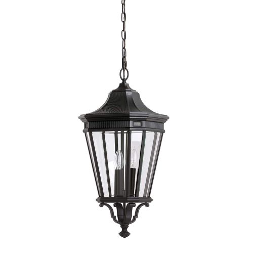 ELSTEAD COTSWOLD LANE 3 LIGHT LARGE CHAIN LANTERN - BLACK