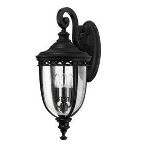 ELSTEAD ENGLISH BRIDLE 3 LIGHT LARGE WALL LANTERN - BLACK