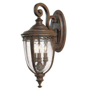 ELSTEAD ENGLISH BRIDLE 3 LIGHT MEDIUM WALL LANTERN - BRITISH BRONZE