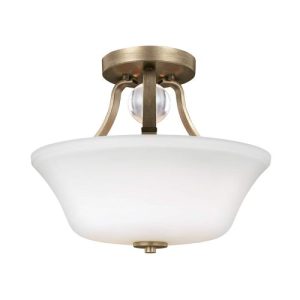 ELSTEAD EVINGTON 2 LIGHT SEMI-FLUSH - SUNSET GOLD