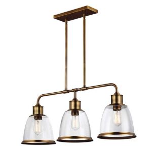 ELSTEAD HOBSON 3 LIGHT ISLAND CHANDELIER AGED BRASS