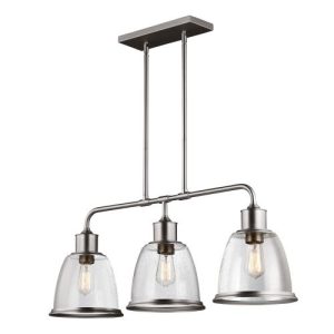 ELSTEAD HOBSON 3 LIGHT ISLAND CHANDELIER SATIN NICKEL