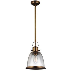 ELSTEAD HOBSON 1 LIGHT MEDIUM PENDANT AGED BRASS