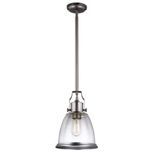 ELSTEAD HOBSON 1 LIGHT MEDIUM PENDANT SATIN NICKEL