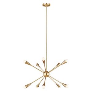 ELSTEAD JAX 10 LIGHT CHANDELIER - BURNISHED BRASS