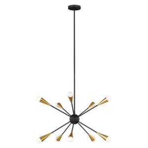 ELSTEAD JAX 10 LIGHT CHANDELIER - MIDNIGHT BLACK