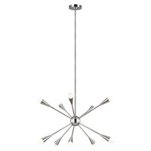 ELSTEAD JAX 10 LIGHT CHANDELIER - POLISHED NICKEL