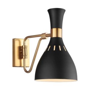ELSTEAD JOAN 1 LIGHT WALL LIGHT - MIDNIGHT BLACK & BURNISHED BRASS