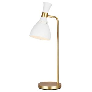 ELSTEAD JOAN 1 LIGHT TABLE LAMP - MATTE WHITE & BURNISHED BRASS