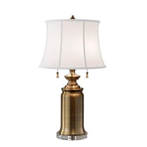 ELSTEAD STATEROOM 2 LIGHT TABLE LAMP - BALI BRASS