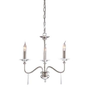 ELSTEAD FINSBURY PARK 3 LIGHT CHANDELIER - POLISHED NICKEL