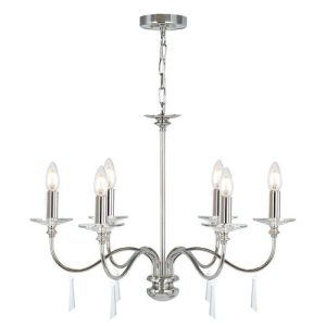 ELSTEAD FINSBURY PARK 6 LIGHT CHANDELIER - POLISHED NICKEL