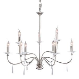 ELSTEAD FINSBURY PARK 9 LIGHT CHANDELIER - POLISHED NICKEL