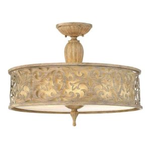 ELSTEAD CARABEL 3 LIGHT LARGE SEMI-FLUSH
