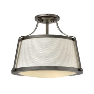ELSTEAD CHARLOTTE 3 LIGHT SEMI-FLUSH - ANTIQUE NICKEL
