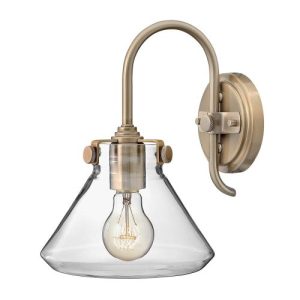 ELSTEAD CONGRESS 1 LIGHT CLEAR GLASS WALL LIGHT - BRUSHED CARAMEL
