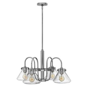 ELSTEAD CONGRESS 4 LIGHT CLEAR GLASS CHANDELIER - CHROME