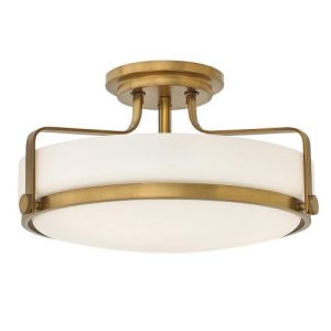 ELSTEAD HARPER MEDIUM SEMI FLUSH - HERITAGE BRASS
