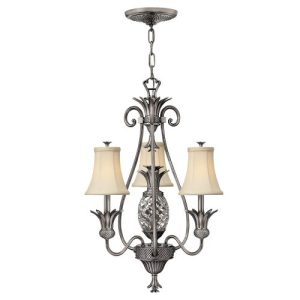 ELSTEAD PLANTATION 3 LIGHT CHANDELIER - POLISHED ANTIQUE NICKEL