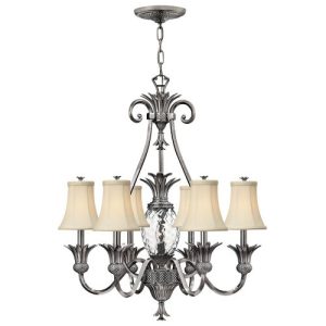 ELSTEAD PLANTATION 7 LIGHT CHANDELIER - POLISHED ANTIQUE NICKEL