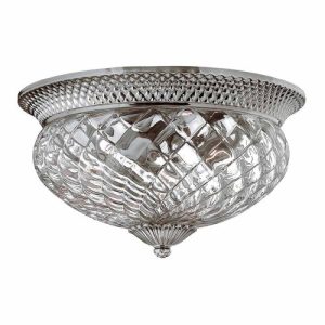 ELSTEAD PLANTATION 3 LIGHT LARGE FLUSH - POLISHED ANTIQUE NICKEL