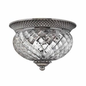 ELSTEAD PLANTATION 2 LIGHT SMALL FLUSH - POLISHED ANTIQUE NICKEL