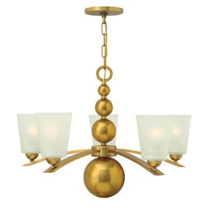 ELSTEAD ZELDA 5 LIGHT CHANDELIER - VINTAGE BRASS