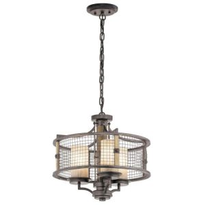 ELSTEAD AHRENDALE 3 LIGHT DUO-MOUNT CHANDELIER