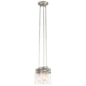 ELSTEAD BRINLEY 3 LIGHT PENDANT - BRUSHED NICKEL