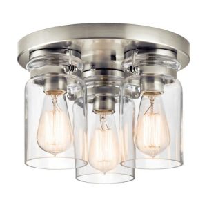 ELSTEAD BRINLEY 3 LIGHT FLUSH MOUNT - BRUSHED NICKEL