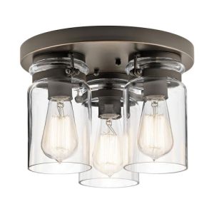 ELSTEAD BRINLEY 3 LIGHT FLUSH MOUNT - OLDE BRONZE