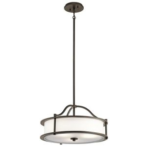 ELSTEAD EMORY 3 LIGHT PENDANT/SEMI FLUSH - OLDE BRONZE