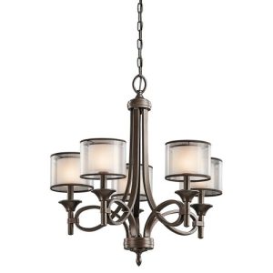 ELSTEAD LACEY 5 LIGHT CHANDELIER - MISSION BRONZE